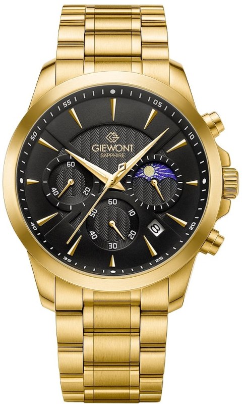Zegarek Męski Giewont Chronograph Sapphire Złoto Czarny GW9460-B4