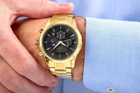 Zegarek Męski Giewont Chronograph Sapphire Złoto Czarny GW9460-B4