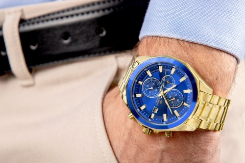 Zegarek Męski Giewont Chronograph Sapphire Złoto Niebieski GW7290-B6