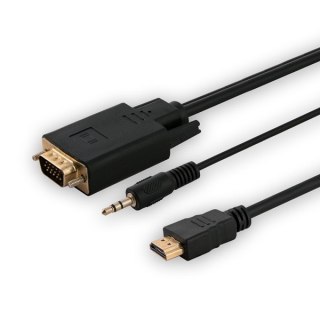 Adapter HDMI (M) -VGA (M) + audio CL-198