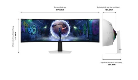 Monitor 49 cali Odyssey G9 G93SD OLED 5120x1440 DQHD 32:9 1xHDMI 1xmicroHDMI 1xDP 1xUSB-C 2xUSB 0,03ms 240Hz zakrzywiony 2Yd2d (