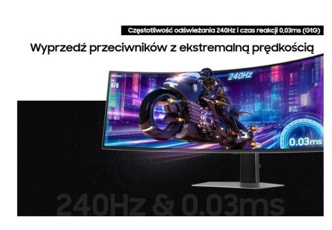 Monitor 49 cali Odyssey G9 G93SD OLED 5120x1440 DQHD 32:9 1xHDMI 1xmicroHDMI 1xDP 1xUSB-C 2xUSB 0,03ms 240Hz zakrzywiony 2Yd2d (