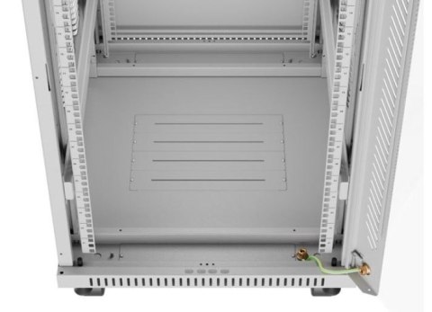Szafa stojąca rack 19 cali 22U 600x800 szara drzwi szklane LCD flack pack