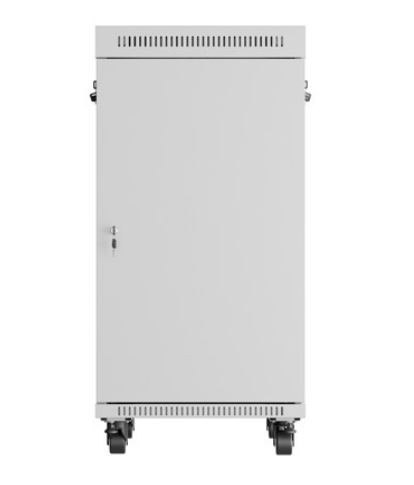 Szafa stojąca rack 19 cali 22U 600x800 szara drzwi szklane LCD flack pack