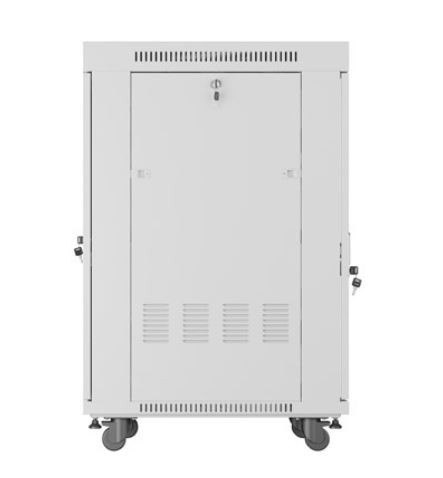 Szafa stojąca rack 19 cali 22U 600x800 szara drzwi szklane LCD flack pack