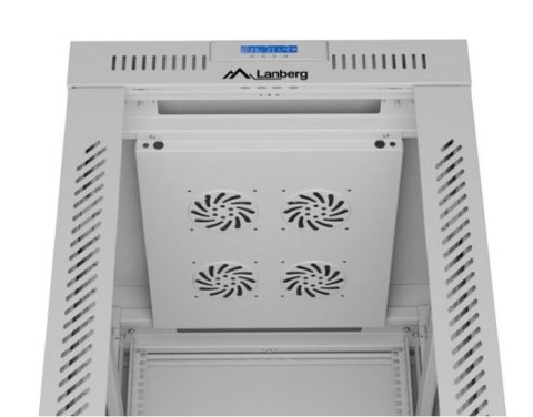 Szafa stojąca rack 19 cali 42U 600x800 szara drzwi szklane flack pack