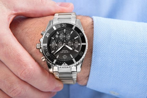 Zegarek Męski Giewont Chronograph Sapphire Srebrny GW3970-B2