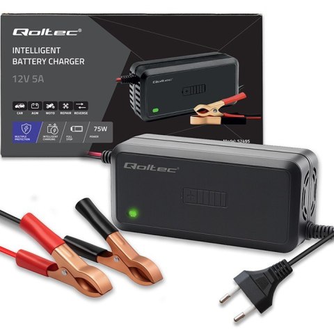 Mikroprocesorowa ładowarka 12V | 5A | prostownik do akumulatora AGM GEL SLA | 6-stopniowe ładowanie