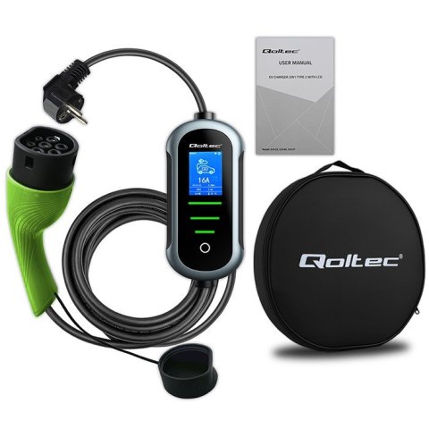 Mobilna ładowarka do samochodu elektrycznego EV z regulacją 2w1 Typ2 | 3.5kW | 230V | Wi-Fi | TUYA | SMART LIFE | LCD | 5m