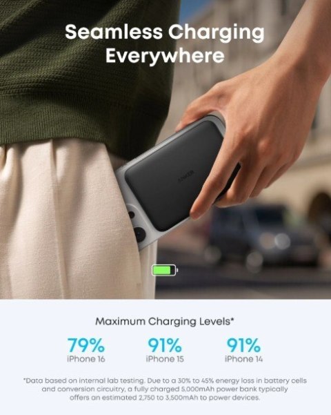 PowerBank Nano 5k mAh slim czarny