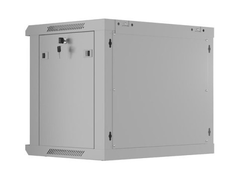 Szafa instalacyjna rack wisząca 19 cali 9U 600x450 drzwi perforowane (flat pack) szara