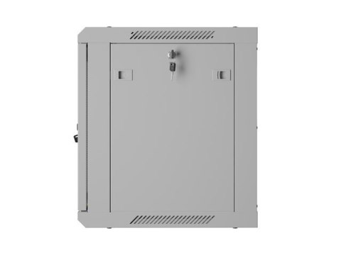 Szafa instalacyjna rack wisząca 19 cali 9U 600x450 drzwi perforowane (flat pack) szara