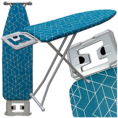 Deska do prasowania PREMIUM 130x34cm regulowana 70-87cm + półka na żelazko bawełniany pokrowiec