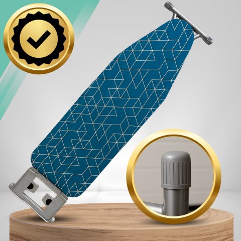 Deska do prasowania PREMIUM 130x34cm regulowana 70-87cm + półka na żelazko bawełniany pokrowiec