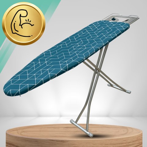 Deska do prasowania PREMIUM 130x34cm regulowana 70-87cm + półka na żelazko bawełniany pokrowiec