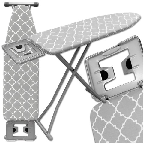 Deska do prasowania PREMIUM 130x34cm regulowana 70-87cm + półka na żelazko bawełniany pokrowiec