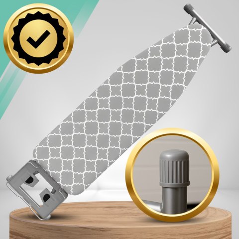 Deska do prasowania PREMIUM 130x34cm regulowana 70-87cm + półka na żelazko bawełniany pokrowiec