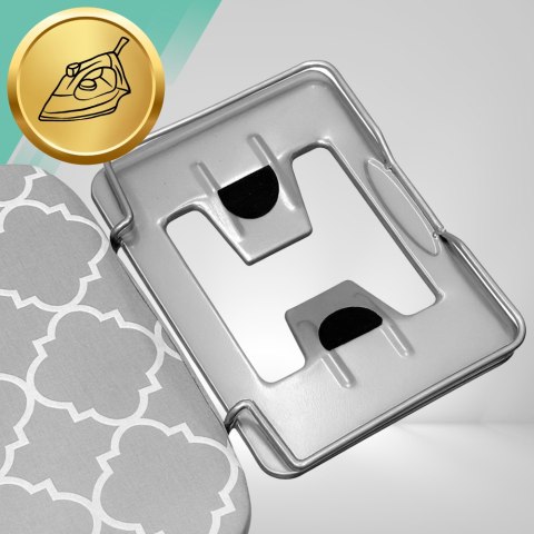 Deska do prasowania PREMIUM 130x34cm regulowana 70-87cm + półka na żelazko bawełniany pokrowiec