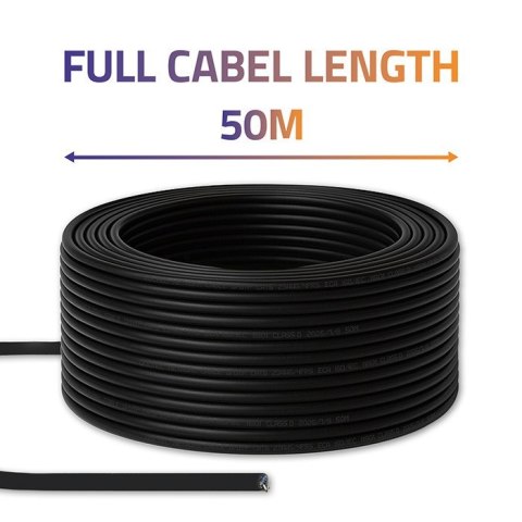 Kabel patchcord sieciowy skrętka UTP | CAT6 | High speed 1Gb/s | LAN | 50m | Czarny