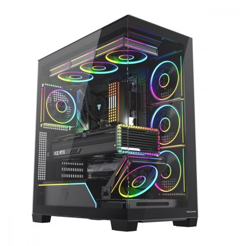 Obudowa PC VOLCANO STELLAR PLUS ARGB MIDI 8F Czarna