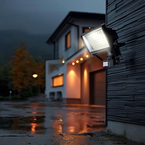 Naświetlacz solarny LED z czujnikiem IP44 MCE442