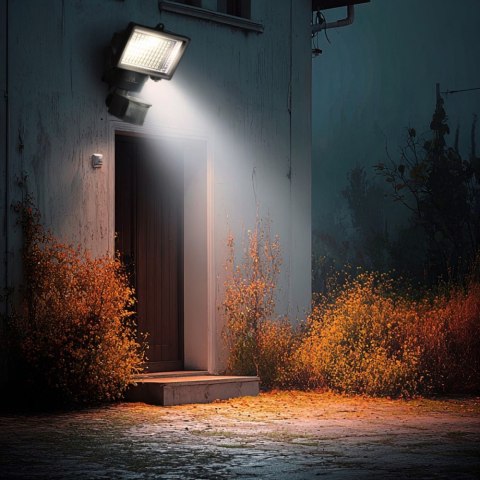 Naświetlacz solarny LED z czujnikiem IP44 MCE442