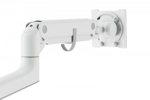 Ramię biurkowe pojedyncze z zaciskiem i sprężyną gazową 1x LCD max. 57" 27kg, VESA: 75x75, 100x100, białe