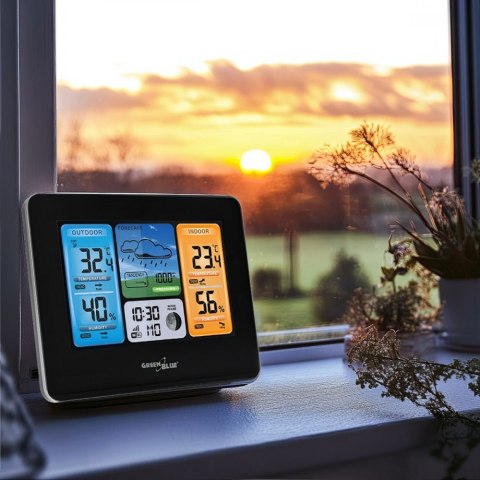 Stacja pogodowa kolorowa WiFi bezprzewodowa GB522 DCF Fazy księżyca