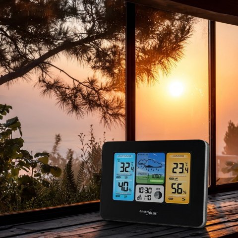 Stacja pogodowa kolorowa WiFi bezprzewodowa GB522 DCF Fazy księżyca