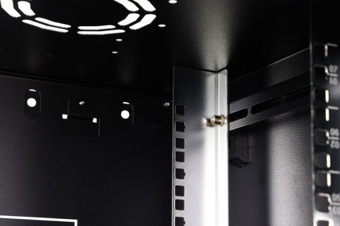 Szafa sieciowa wisząca Dynamic 19" 7U rack 385x600x450mm, drzwi szyba, czarna, niezłożona, 60kg