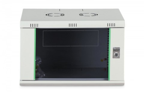 Szafa sieciowa wisząca Dynamic 19" 7U rack 385x600x450mm, drzwi szyba, szara, niezłożona, 60kg