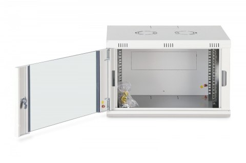 Szafa sieciowa wisząca Dynamic 19" 7U rack 385x600x450mm, drzwi szyba, szara, niezłożona, 60kg