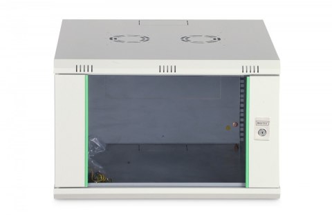Szafa sieciowa wisząca Dynamic 19" 7U rack 385x600x600mm, drzwi szyba, szara, niezłożona, 60kg
