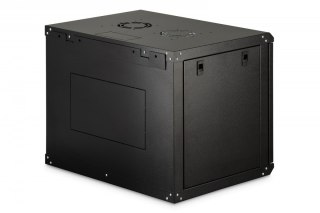 Szafa sieciowa wisząca Dynamic 19" 9U rack 474x600x450mm, drzwi szyba, czarna, niezłożona, 60kg