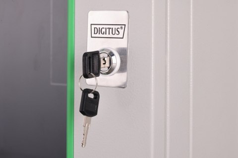 Szafa sieciowa wisząca Dynamic 19" 9U rack 474x600x450mm, drzwi szyba, szara, niezłożona, 60kg