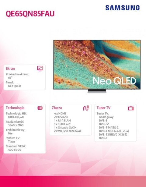 Telewizor Neo QLED 65 cali QE65QN85FAUXXH