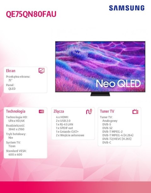 Telewizor QLED 75 cali QE75QN80FAUXXH