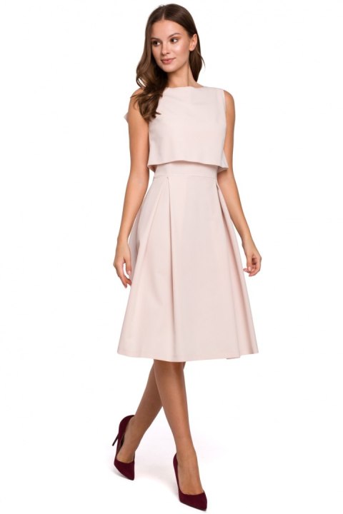 Sukienka Model K005 Beige - Makover Sukienka Model K005 Beige - Makover