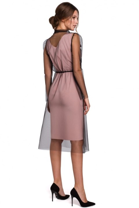 Sukienka Model K039 Powder Pink - Makover Sukienka Model K039 Powder Pink - Makover