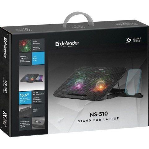 Podstawka chłodząca NS-510 2W 2XUSB RGB 15.6 cala