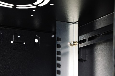 Szafa sieciowa wisząca Dynamic 19" 12U rack 607x600x450mm, drzwi szyba, czarna, niezłożona, 60kg