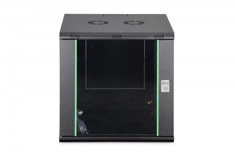 Szafa sieciowa wisząca Dynamic 19" 12U rack 607x600x600mm, drzwi szyba, czarna, niezłożona, 60kg