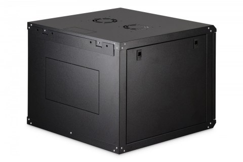Szafa sieciowa wisząca Dynamic 19" 9U rack 474x600x600mm, drzwi szyba, czarna, niezłożona, 60kg
