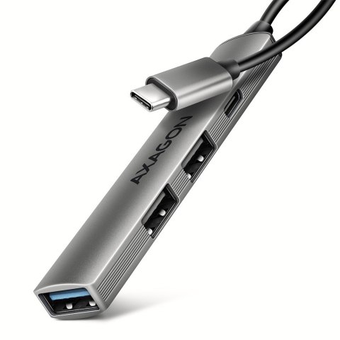 HUE-STC HUB 4-portowy 1x USB-A 5Gbps, 2x USB2.0 + 1x USB-C 2.0, 12cm kabel USB-C