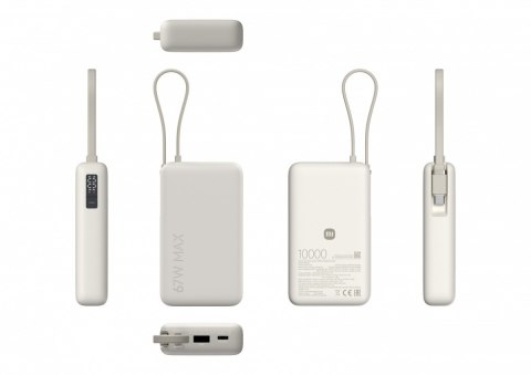 PowerBank 10000 (Integrated Cable) 67W Tan
