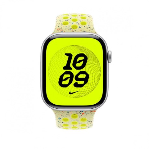 Pasek sportowy Nike w kolorze promiennym zielonożółtym do koperty 46 mm - rozmiar S/M