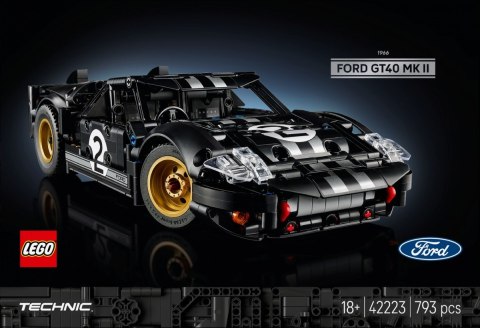 Klocki Technic 42223 Samochód wyścigowy 1966 Ford GT40 MKII