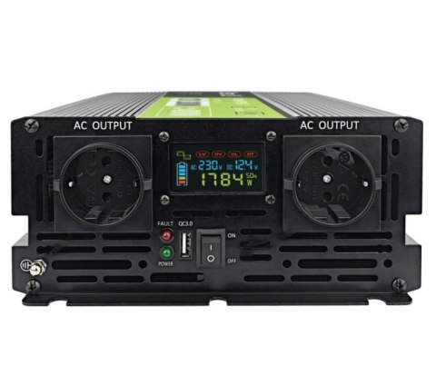 Przetwornica LCD 12V 2000W/4000W Czysty sinus z wywietlaczem