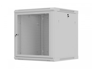 Szafa instalacyjna rack wisząca 12U 600x600 szara drzwi perforowane (flat pack)