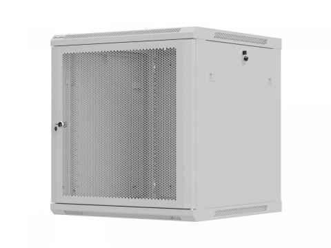 Szafa instalacyjna rack wisząca 12U 600x600 szara drzwi perforowane (flat pack)